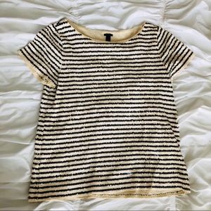 J. Crew Striped Sequin Top